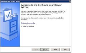 Configure your Server Wizard